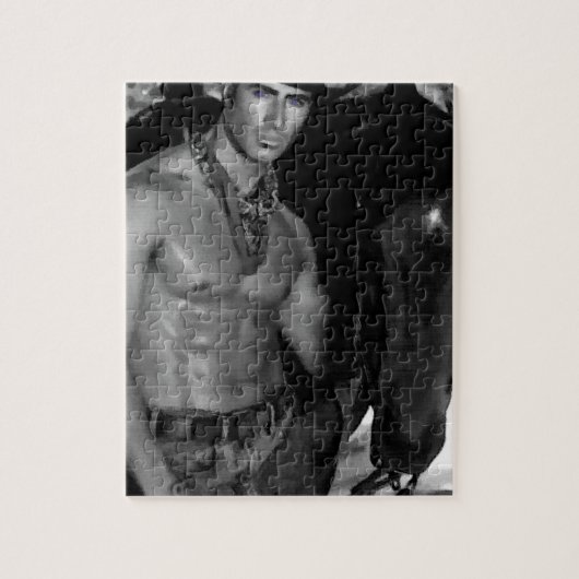 Schets:  Cowboy en paarden Legpuzzel (Verticaal)