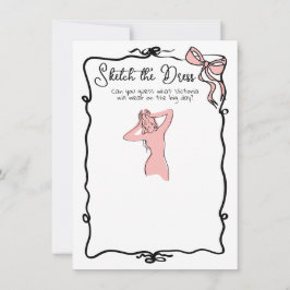 Schets de Dress Hand Drawn Bow Vrijgezellenfeest s Kaart