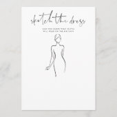 Schets de Jurk Printable Vrijgezellenfeest Game Ka Kaart (Voorkant)