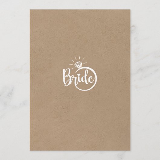 Schets de jurk vrijgezellenfeest spel kaart (Achterkant)