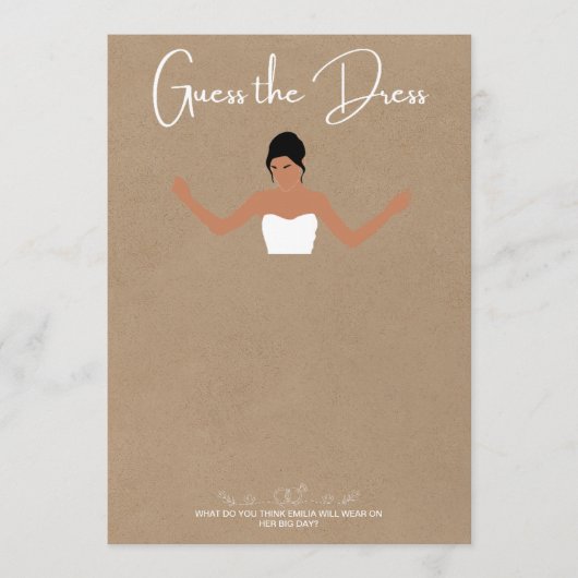 Schets de jurk vrijgezellenfeest spel kaart (Voorkant)