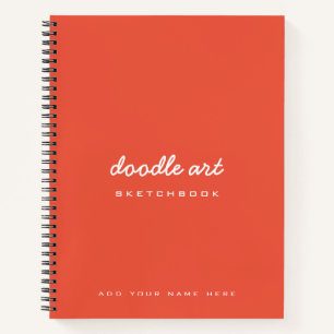 Schets doodle art naam schetsboek sinaasappel notitieboek