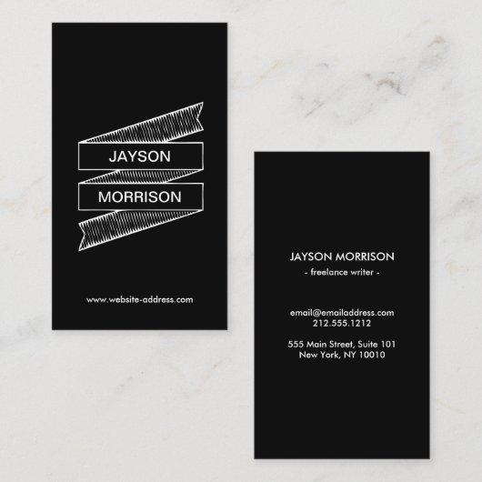 Schets Doodle Tekening lint Logo Visitekaartje (Voorkant / Achterkant)