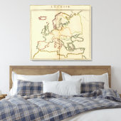 Schets Europa, bergen en rivieren Canvas Afdruk (Insitu (Slaapkamer))
