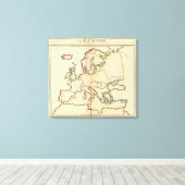 Schets Europa, bergen en rivieren Canvas Afdruk (Insitu (Houten vloer))