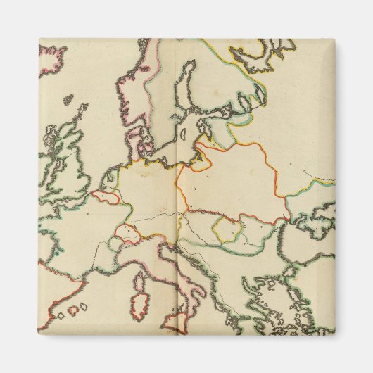Schets Europa, bergen en rivieren Magneet (Voorkant)
