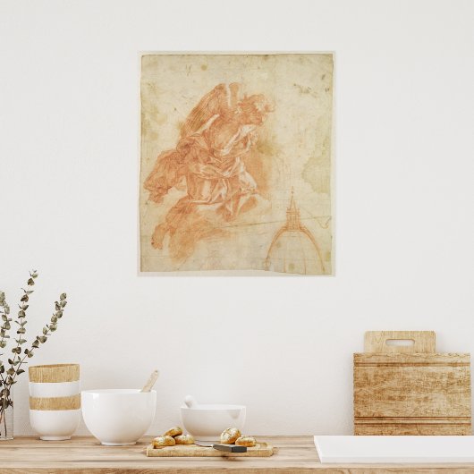 Schets, gesuspendeerd voor angel en architectuur, poster (Keuken)