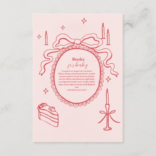 Schets Hand getrokken boog Baby shower Boeken voor Informatiekaartje (Voorkant)
