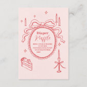 Schets Hand getrokken boog Baby shower Diapper Raf Informatiekaartje (Voorkant)