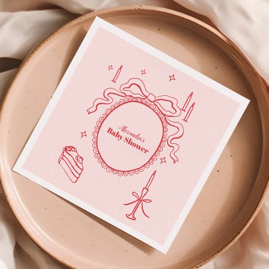 Schets Hand getrokken boog Baby shower Servet