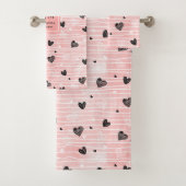 Schets Harten Gepersonaliseerd Beste Valentijnsdag Bad Handdoek (Insitu)