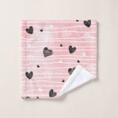 Schets Harten Gepersonaliseerd Beste Valentijnsdag Bad Handdoek (Wasdoekje)