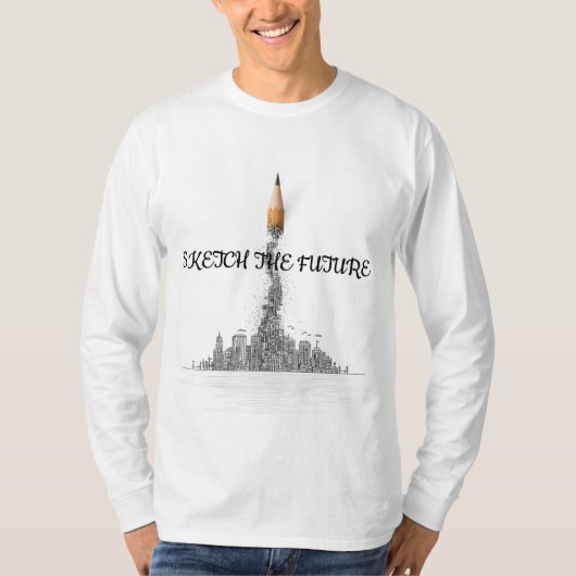 Schets het toekomstige potlood naar City Skyline T T-shirt (Voorkant)