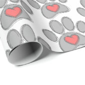 Schets Hond Poot Red Heart Art Cadeaupapier (Rol Hoek)