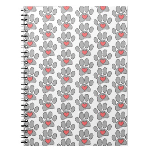 Schets Hond Poot Red Heart Art Notitieboek (Voorkant)