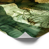 Schets in Oker Alcohol Ink Tyrannosaurus Poster (Hoek)