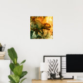 Schets in Oker Alcohol Ink Tyrannosaurus Poster (Thuiskantoor)