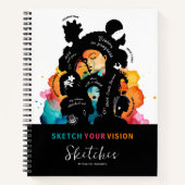 Schets je visie schetsboek Afro kunst creatief Notitieboek (Voorkant)