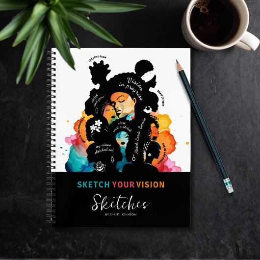 Schets je visie schetsboek Afro kunst creatief Notitieboek