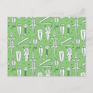 Schets Krokodil Patroon 2 Briefkaart