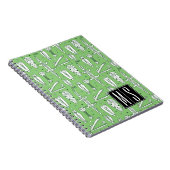Schets Krokodil Patroon | Monogram Notitieboek (Rechterzijde)