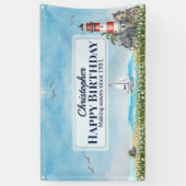 Schets Lichtbaken Vintage Verjaardagsbanner Spandoek (Verticaal)