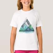Schets lijnen een geometrisch driehoekig bergland t-shirt (Voorkant)