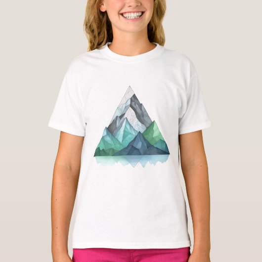Schets lijnen een geometrisch driehoekig bergland t-shirt (Voorkant)