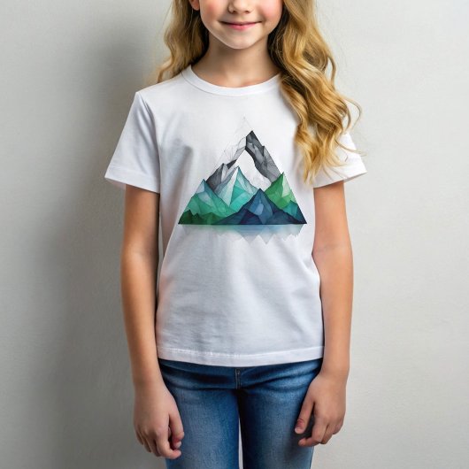 Schets lijnen een geometrisch driehoekig bergland t-shirt