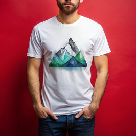 Schets lijnen een geometrisch driehoekig bergland Tri-Blend shirt