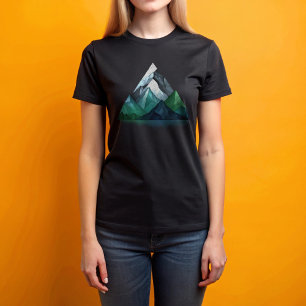 Schets lijnen een geometrisch driehoekig bergland Tri-Blend shirt