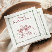 Schets lijst Whimsical Champagne glazen bruiloft Servet