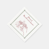 Schets lijst Whimsical Champagne glazen bruiloft Servet (Hoek)