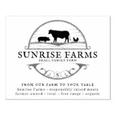  schets | Logo Boerderij van kippen en Koeien Rubberstempel (Afrduk)