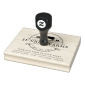  schets | Logo Boerderij van kippen en Koeien Rubberstempel (Stempel)