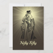 Schets Mannen Grijs Zwart Grappig Nifty Fifty Kaart (Voorkant)