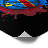 Schets met Congolese vlag Poster (Hoek)