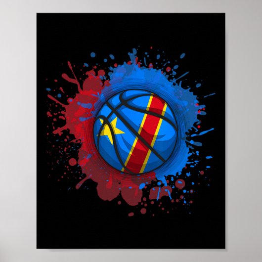 Schets met Congolese vlag Poster (Voorkant)
