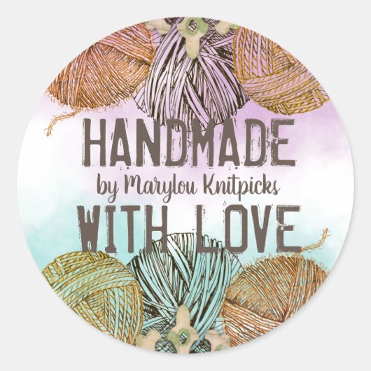 Schets met gehaakte breien labels stickers (Voorkant)