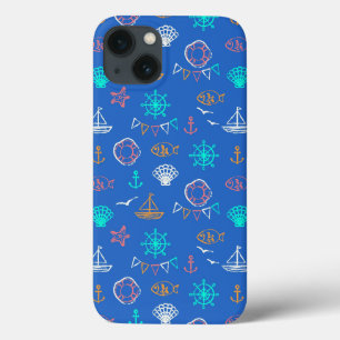 Schets met krijt op zeevaartthema 1 Case-Mate iPhone case