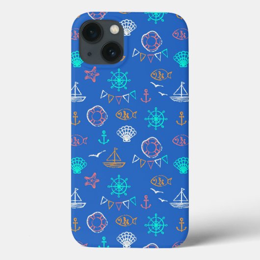 Schets met krijt op zeevaartthema 1 Case-Mate iPhone case (Achterkant)