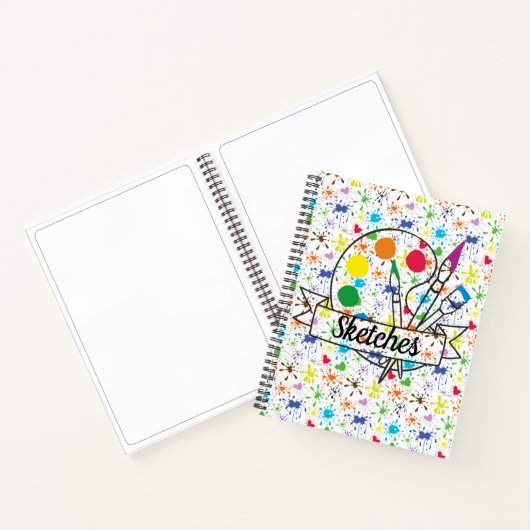 Schets met verfspatten notitieboek (Binnen)