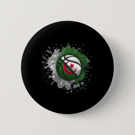 Schets met vlag van Algerije  Ronde Button 5,7 Cm (Voorkant)