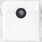 Schets met vlag van Belize Ronde Sticker (Tas)