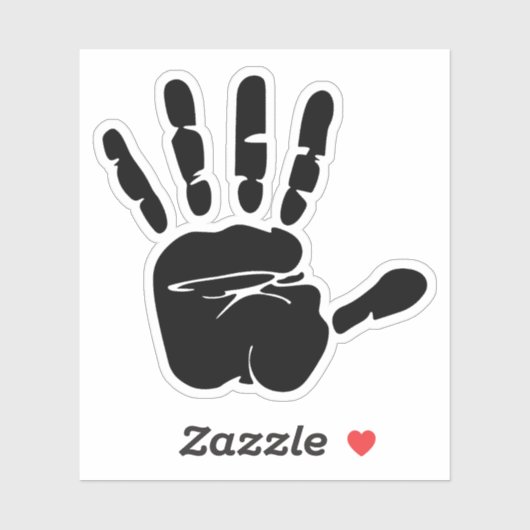 Schets met zwarte handdruk sticker (Vel)