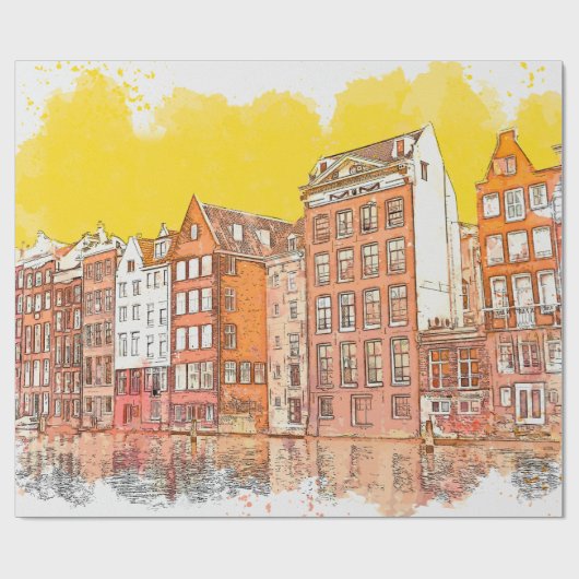 schets of afbeelding van de waterverf van de tradi cadeaupapier (Vlak)