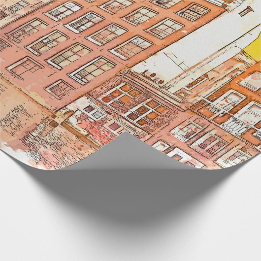 schets of afbeelding van de waterverf van de tradi cadeaupapier (Hoek)