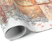 schets of afbeelding van de waterverf van de tradi cadeaupapier (Rol Hoek)