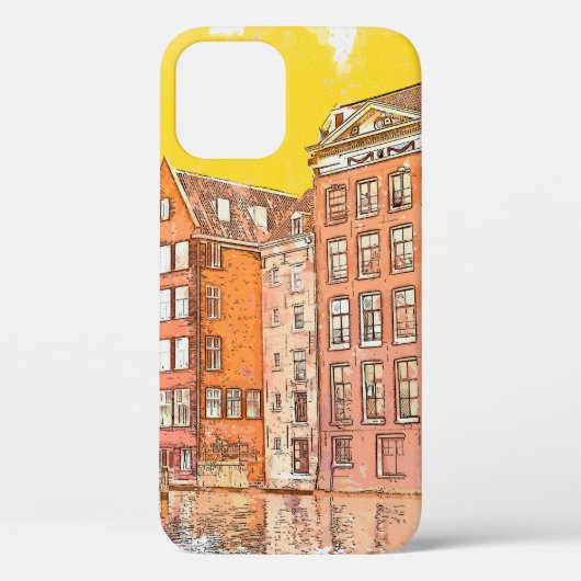 schets of afbeelding van de waterverf van de tradi Case-Mate iPhone case (Achterkant)