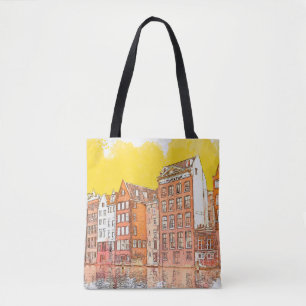 schets of afbeelding van de waterverf van de tradi tote bag